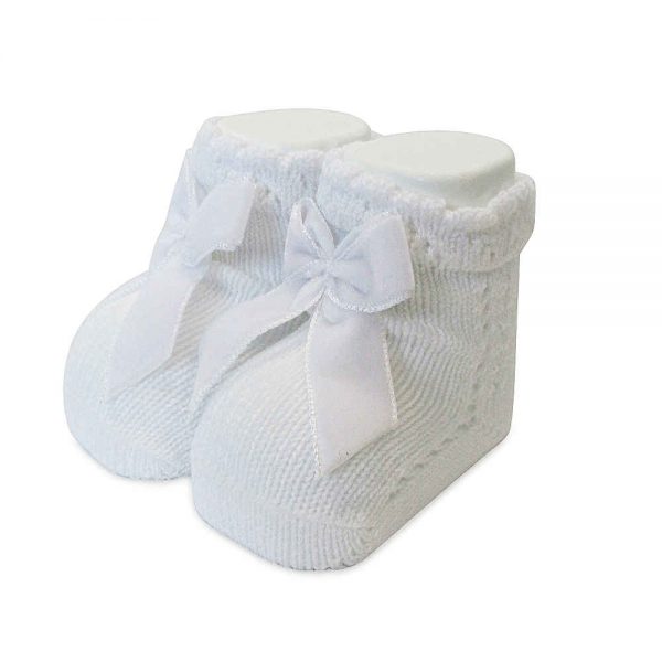 Carlomagno Baby Girls White Ankle Socks