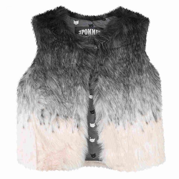 Image of Girls Pink Fur Waistcoat