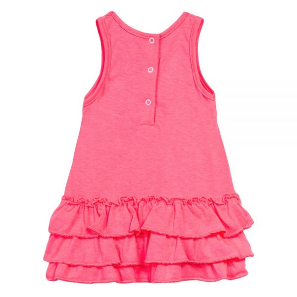 3 Pommes Baby Girls Pink Jersey Dress | Bright Pink | Bumpalumpa.com