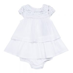 3 Pommes Baby Girls White Lace Dress