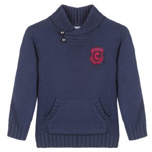 3 Pommes Boys Navy Blue Knitted Sweater