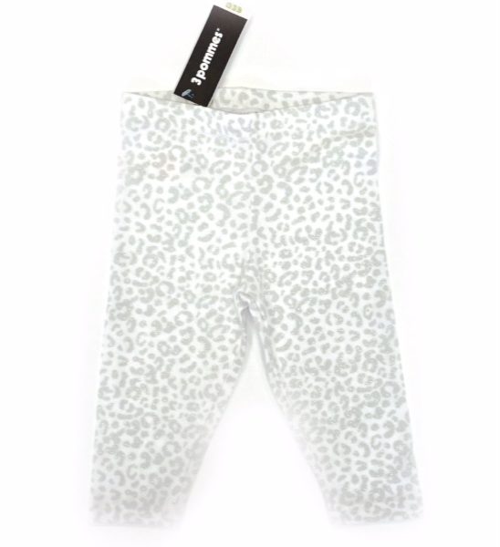 Baby Girls Grey Sparkly Leopard Print Leggings