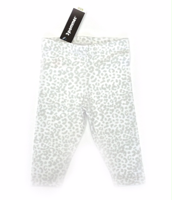Baby Girls Grey Sparkly Leopard Print Leggings