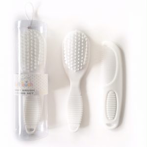 White Baby Hairbrush & Comb Set