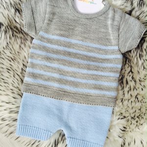 Baby Boys Blue & Grey Top & Shorts Set