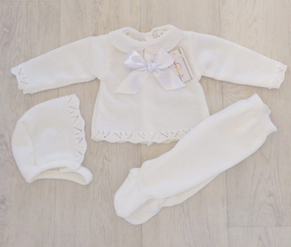 Newborn Baby White Three Piece Set