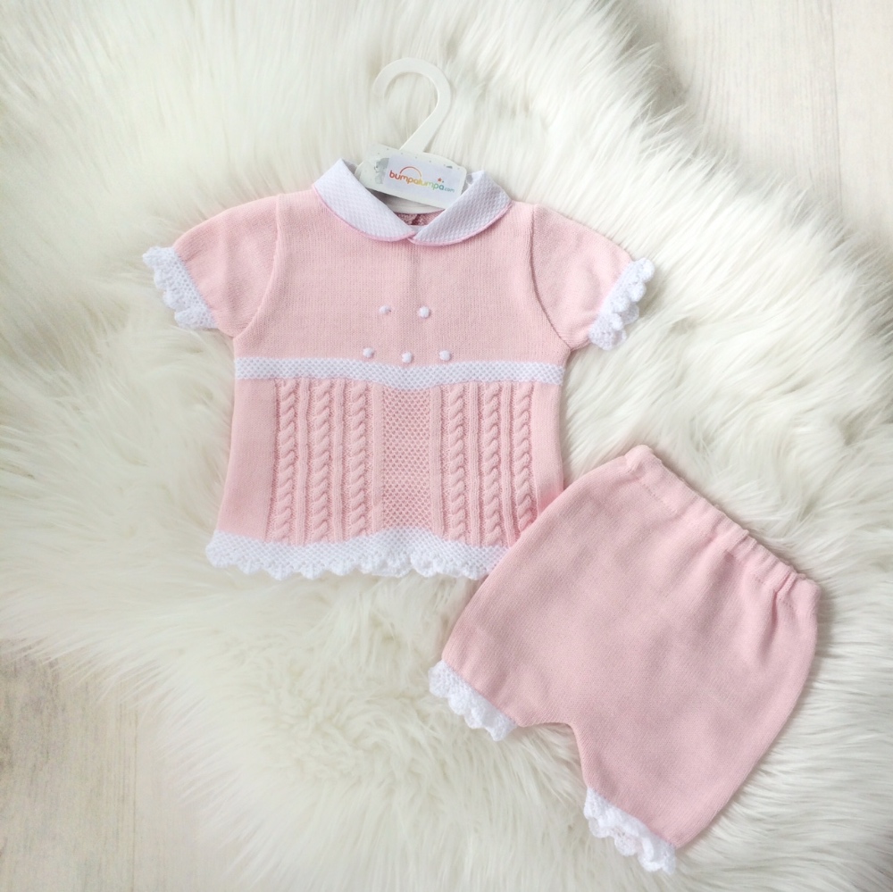 Baby Girls Pink Two Piece Short Set