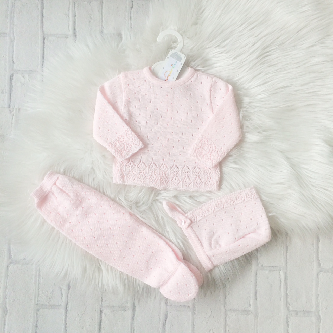 Baby Girls Baby Pink Outfit Pale Pink Set