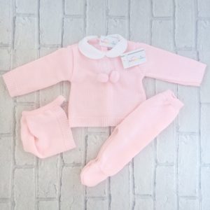 Baby Girls Pink Three Piece Set Pram Suit