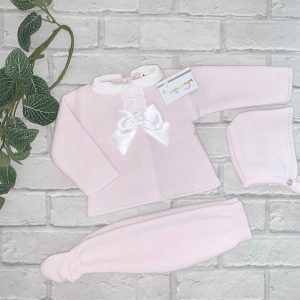 Pale Pink Knitted Baby Set
