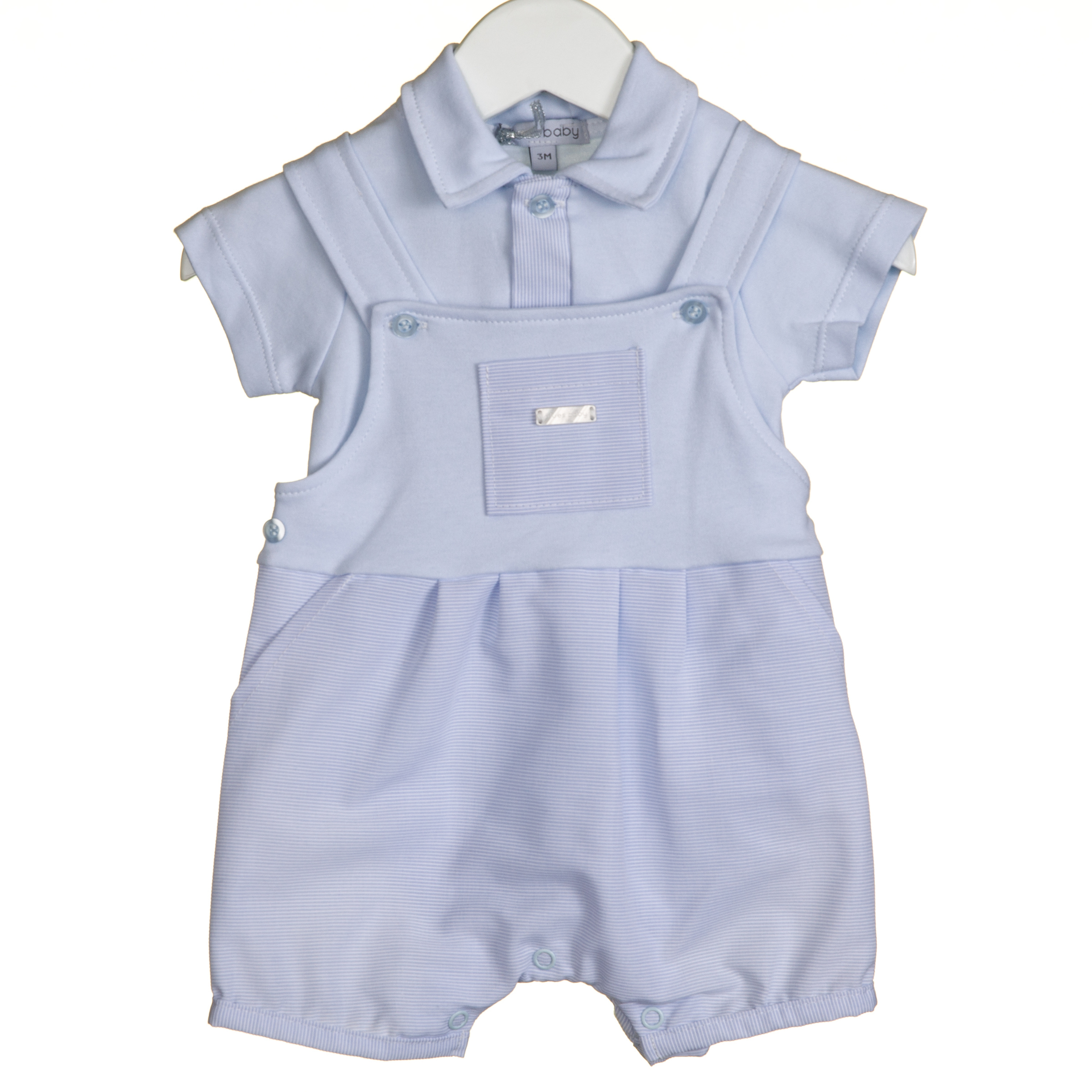 Baby Boys Blue Dungaree Set