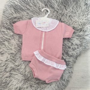 Baby Girls Dark Pink Three Piece Set