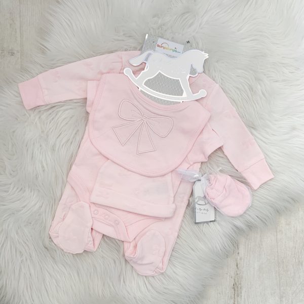Baby Girls Pink 5 Piece Babygrow Set
