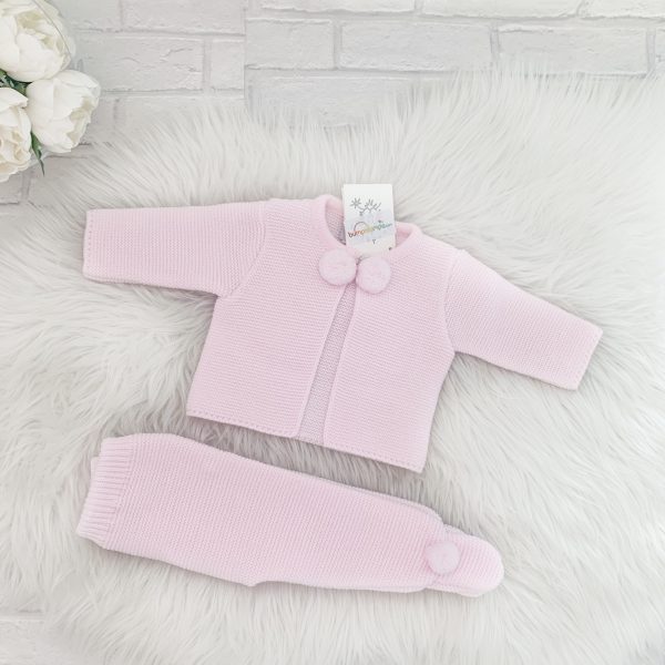 Baby Girls Pink Knitted Cardigan Set