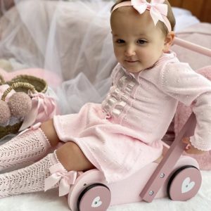 Baby Girls Pink Dress with Bow