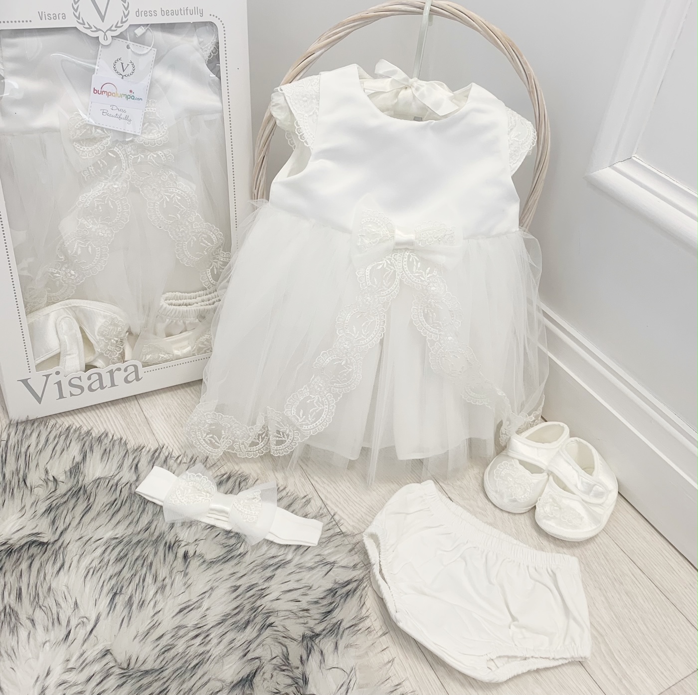 Delicate Elegance Christening Wear - 💗ZARA💗 A heavenly baptism outfit for  a picture-perfect little angel! This natural white silk christening gown  features a breathtaking overlay of soft white lace, which has been