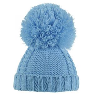 Blue Pearl & Cable Knit Hat