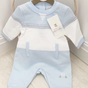 Baby Boys Blue & White Baby Romper Jumpsuit