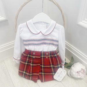 Red & White Tartan 2 Piece Outfit