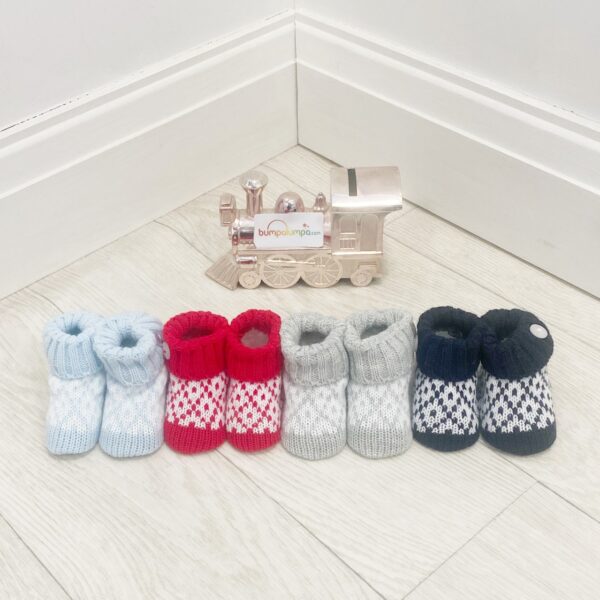 Knitted patterned Booties