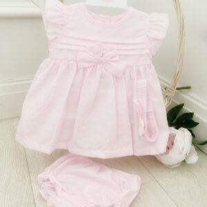 Baby Girls Pink Summer Dress 3 Piece