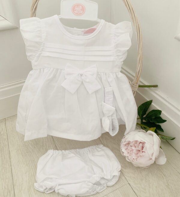 Baby Girls White 3 Piece Summer Dress