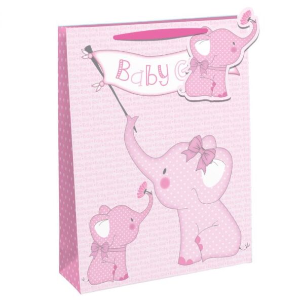 Baby Girls Pink Elephant Gift Bag